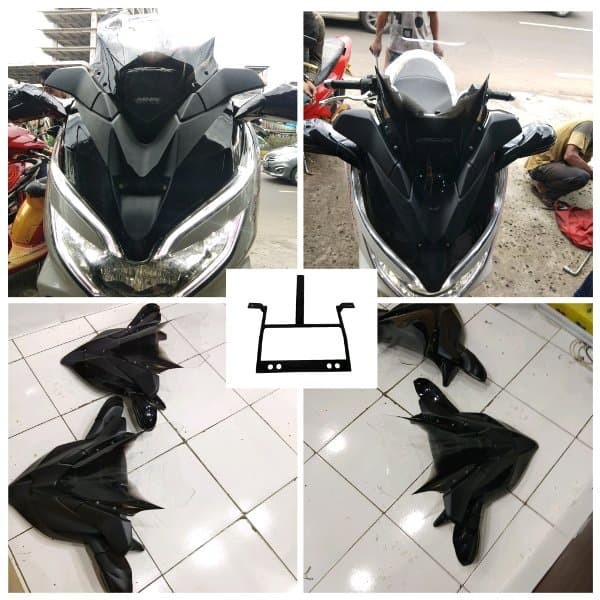 Keren! Tameng Visor Tameng Body Depan 1St Pcx Lokal Aksesoris Pcx Variasi