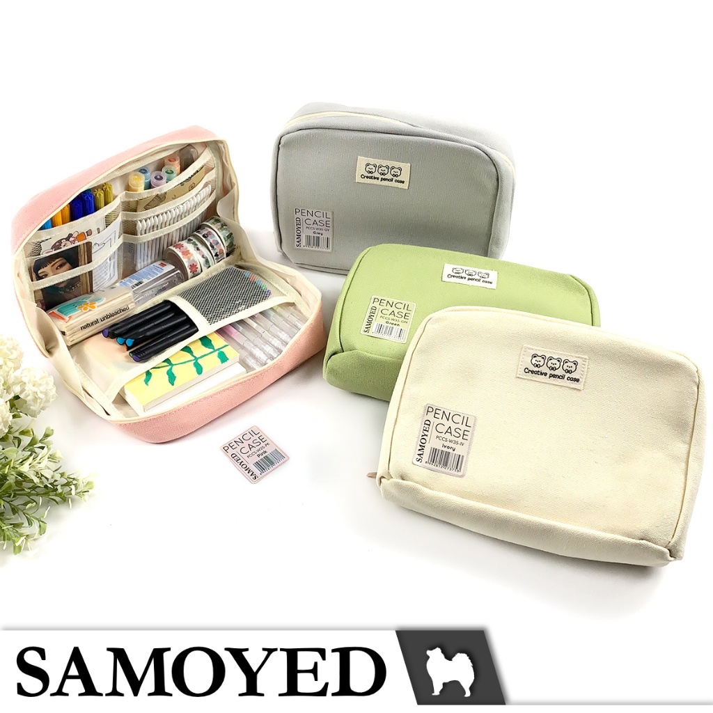 

SAMOYED PCCS-W35 Tempat / Kotak Pensil / Alat Tulis / Kosmetik / Dompet Kain Kanvas / Stationery /