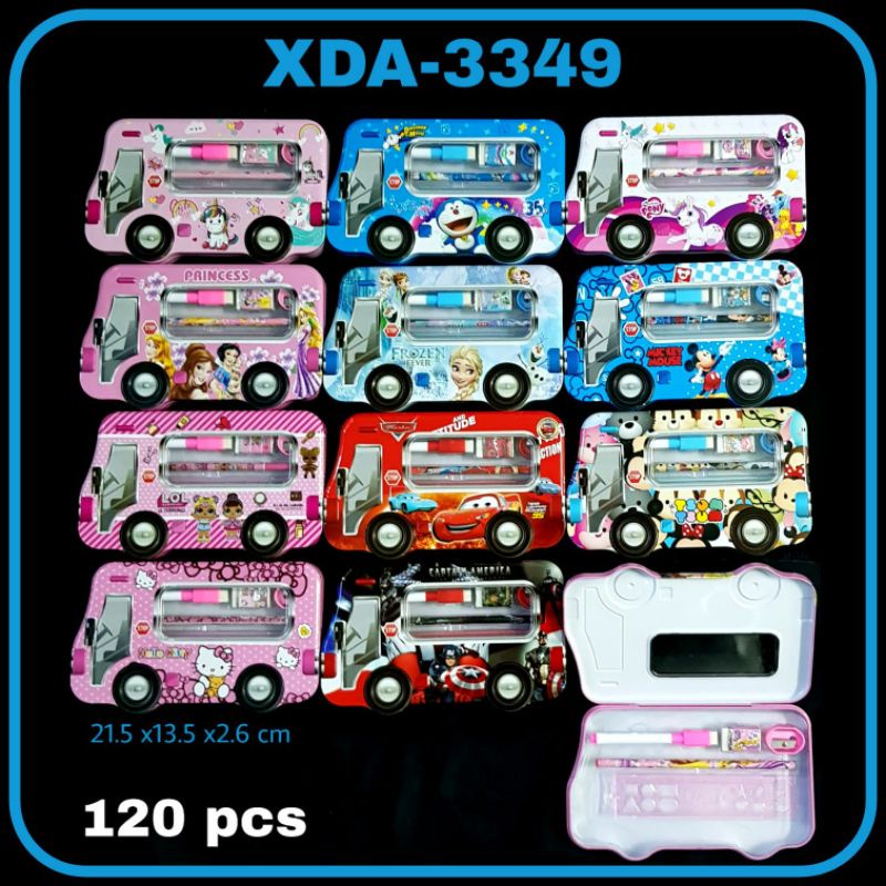 

Tempat Pensil / Kotak Pensil Pencil Case Magnet Mobil Bus + Set Stationery Isi Paket Alat Tulis