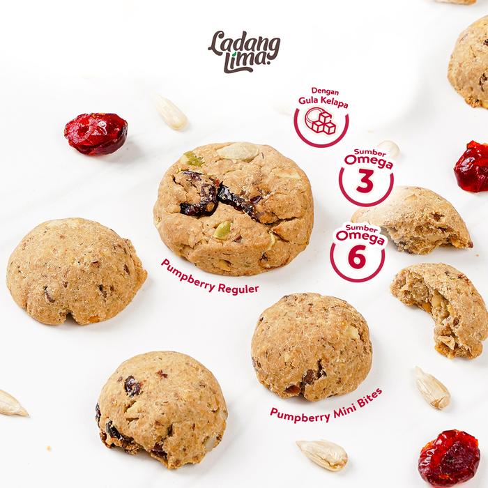 

terbaru !!! [free blackmond sachet] pumpberry 500g - cookies gluten free ladang lima snack kering