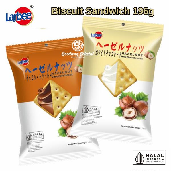 

terbaru !!! tyl larbee sandwich biscuit hazelnut white chocolate biscuit berlapis coklat cokelat