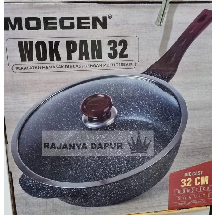 Wok pan moegen germany marble coating 30 cm - wok moegen 30cm - wajan marble moegen - wok pan moegen