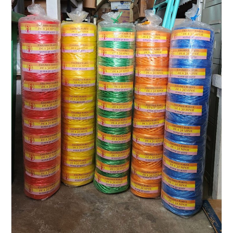 Laris Manis Tali Plastik Warna / Tali Polytape Warna Dua Jempol (200 gram) Hari Ini Saja