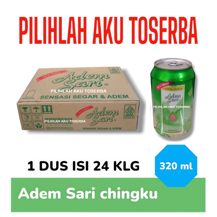 

ADEM SARI CHINGKU Rasa LEMON HERBAL KALENG 320 ml - ( HARGA 1 DUS )