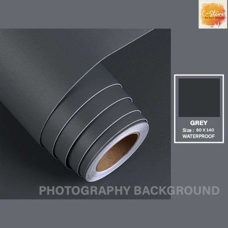 PROMO / Background Foto Warna Abu-Abu Ukuran 80x140cm / Background Konten Foto Produk