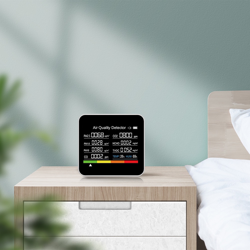 9 In1 Air Quality Monitor Multifunctional Pm2.5 Pm1.0 Pm10 Tester Portable Portable Co2 Monitor For