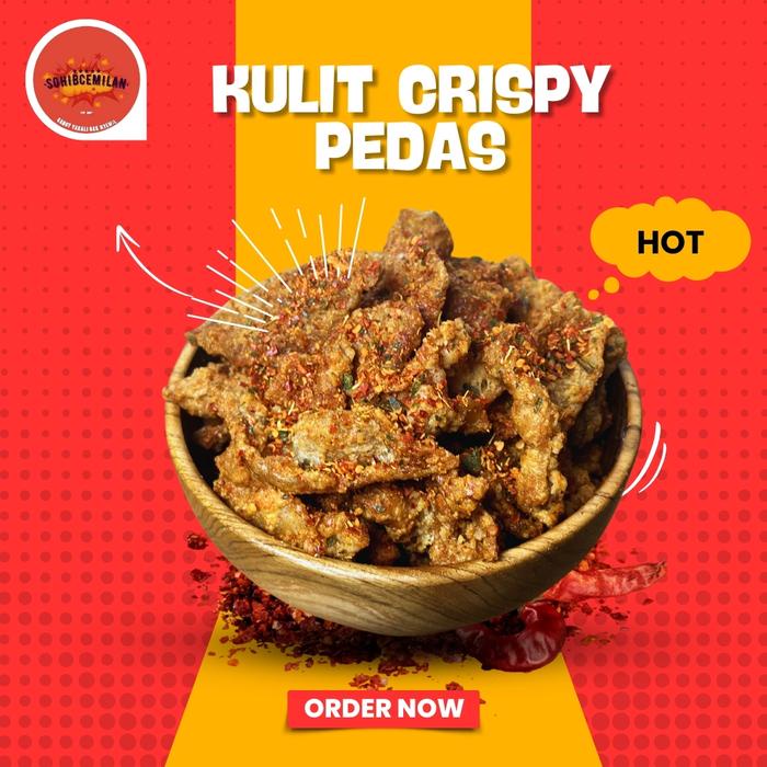 

300Gr - Kulit Ayam Crispy Pedas Daun Jeruk Snack Krispi Terlaris