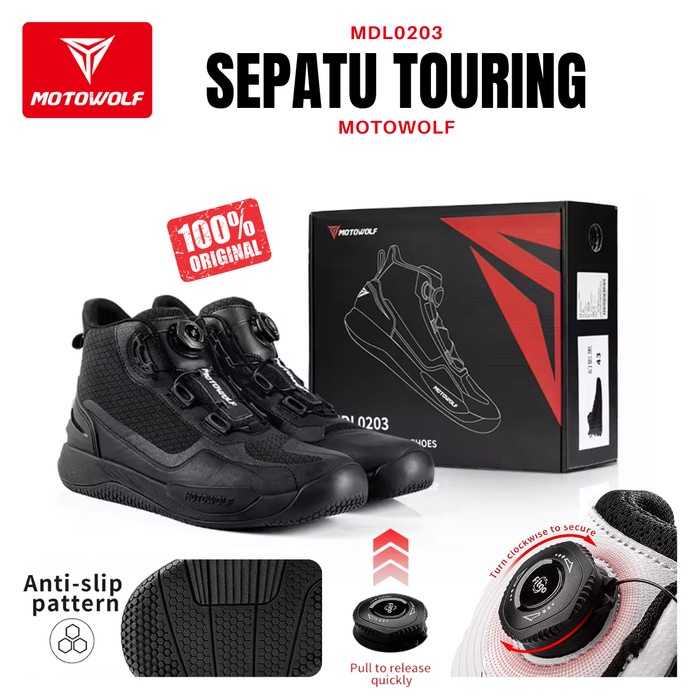 Sepatu Touring Motowolf Sepatu Sunmori Motor Pria Adventure Boots