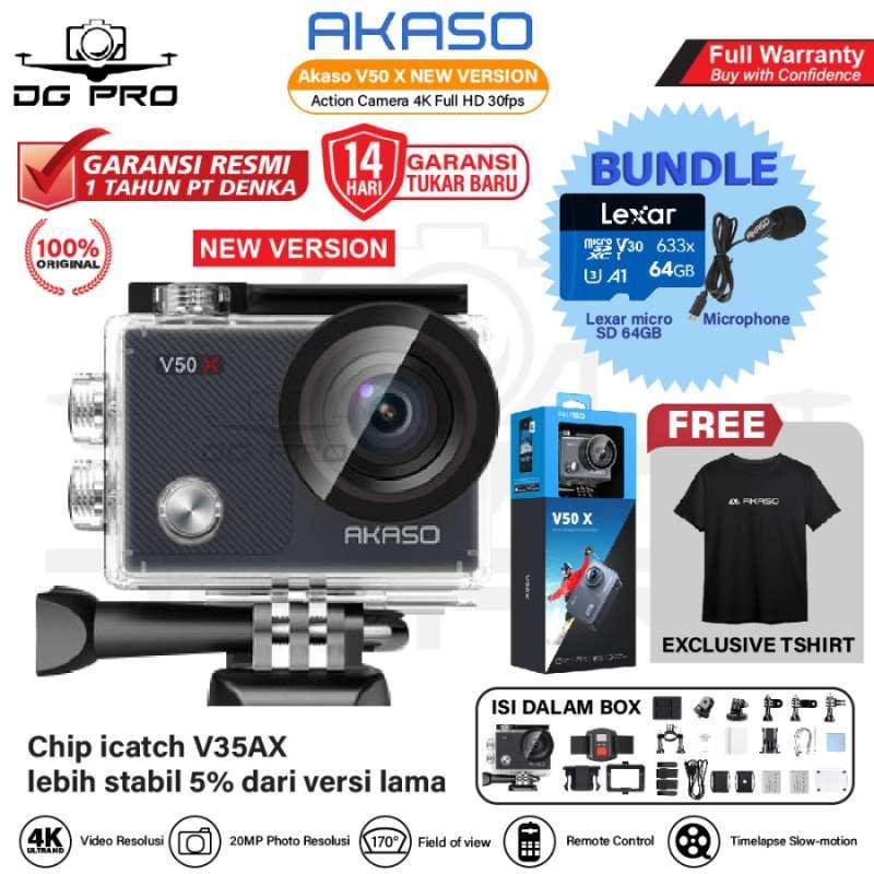 AKASO V50X ACTION CAMERA FULL HD 4K EIS WIRELESS CAM - V 50X *
