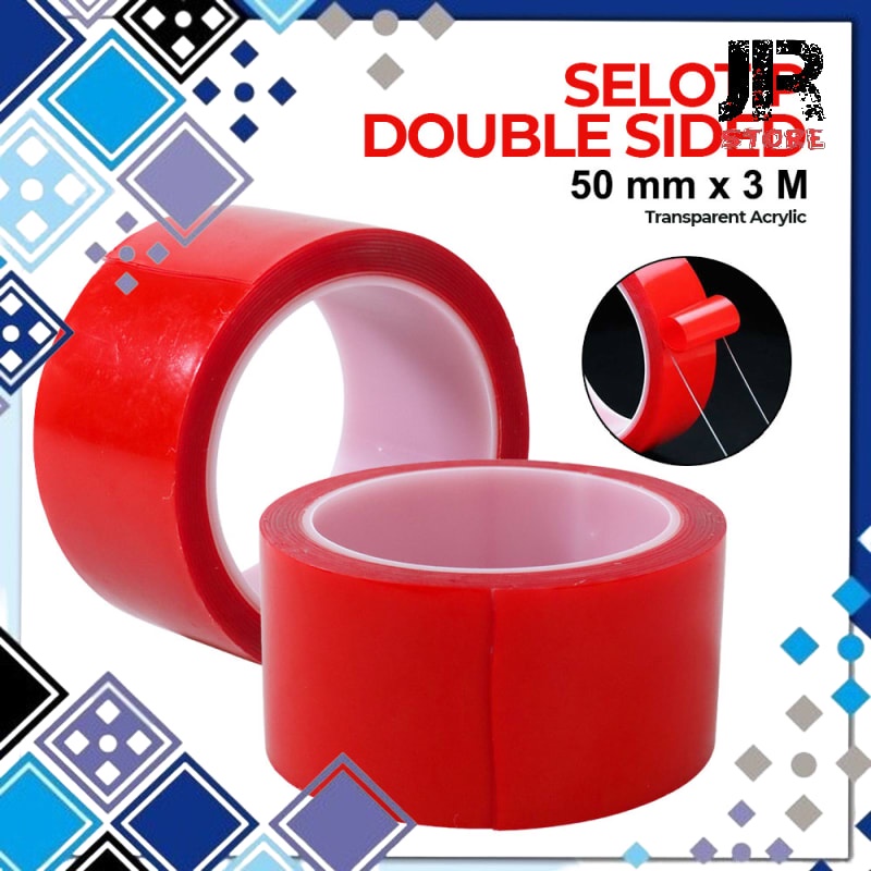 

Selotip Double Tape Transparent Acrylic 3m 50mm Hl878 Red