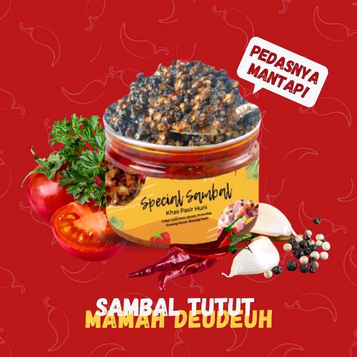 

Sambel Tutut Pedas Manis Gurih MahDeuh saus sambal kemasan 200gr dibuat dengan cara tradisional