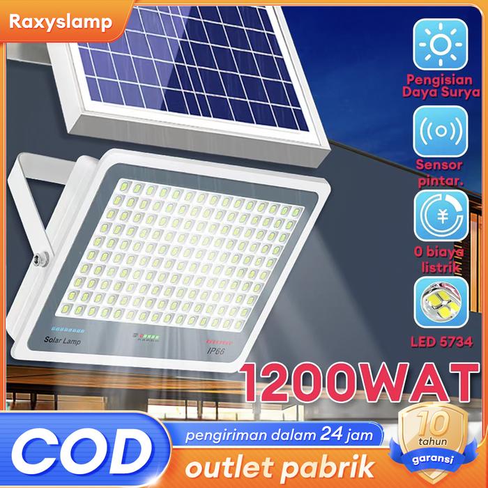 PREMIUM Garansi 10 TahunLampu LED Tenaga Surya untuk Penerangan Luar Rumah, Lampu TamanMenyala