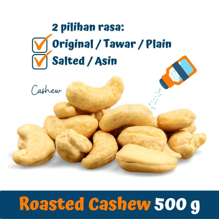 

PREMIUM Kacang Mede Panggang (Roasted Cashew) UTUH 500 gram TERMURAH