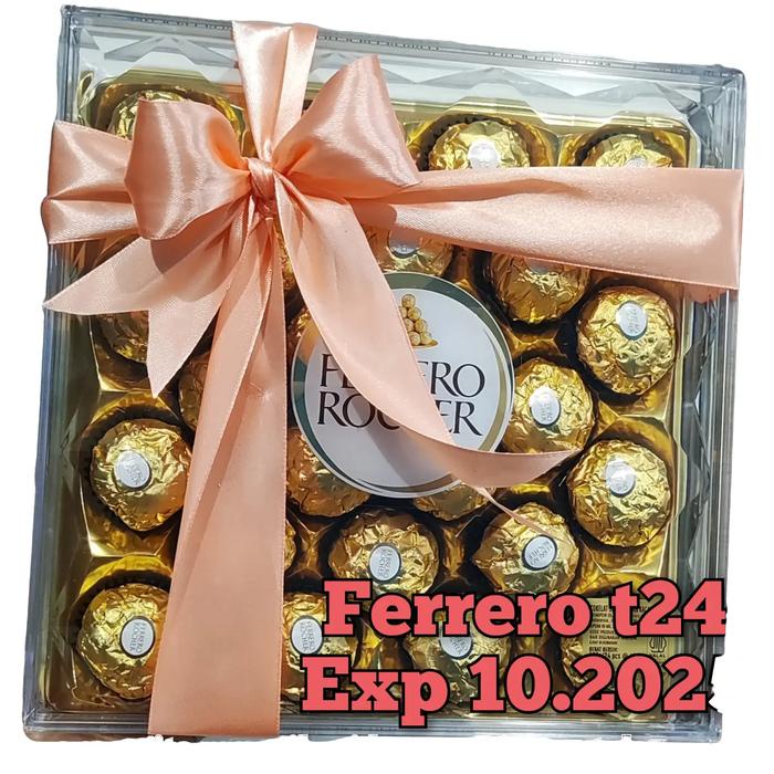 

coklat cokelat ferrero rocher T24 isi 24 cokelat ball ferrero Chocolate Food Bola Biskuit Snack