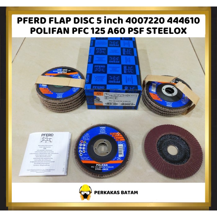 PFERD FLAP DISC 5 inch 4007220 444610 POLIFAN PFC 125 A60 PSF STEELOX