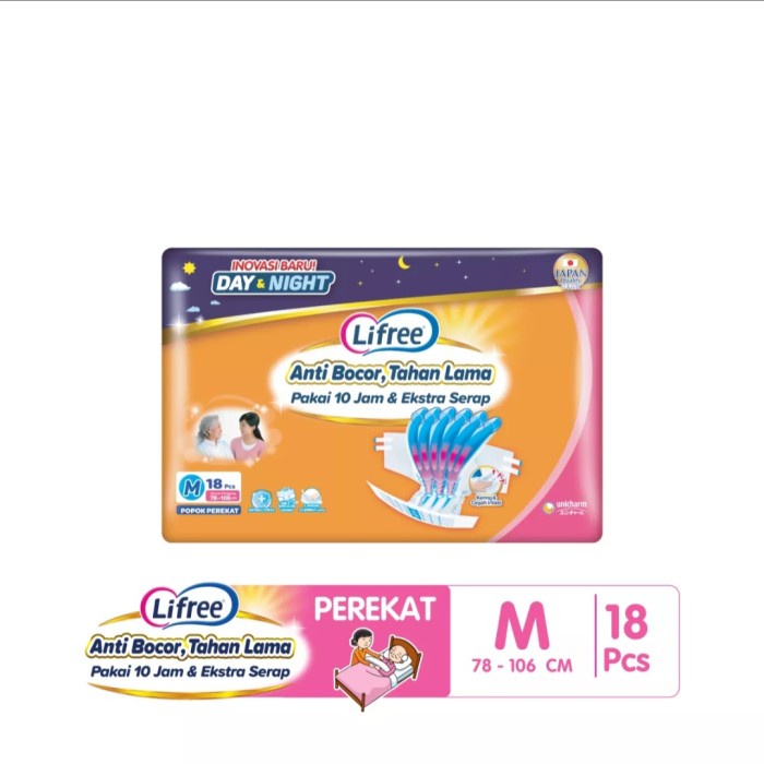 Lifree Popok Perekat M18 / Lifree Perekat M 18 Terlaris