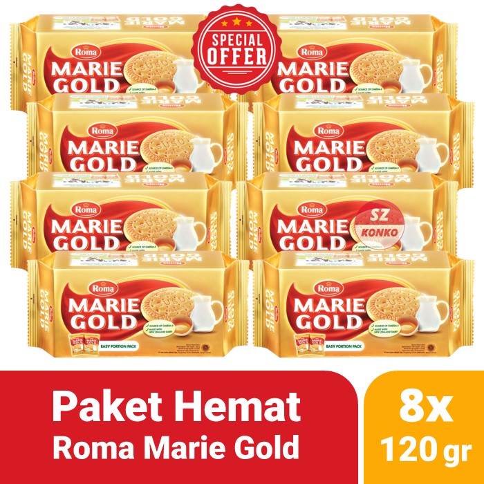 

PAKET HEMAT - 4X BISKUIT ROMA MARIE GOLD 240 GR - FAMILY PACK BUNDLE