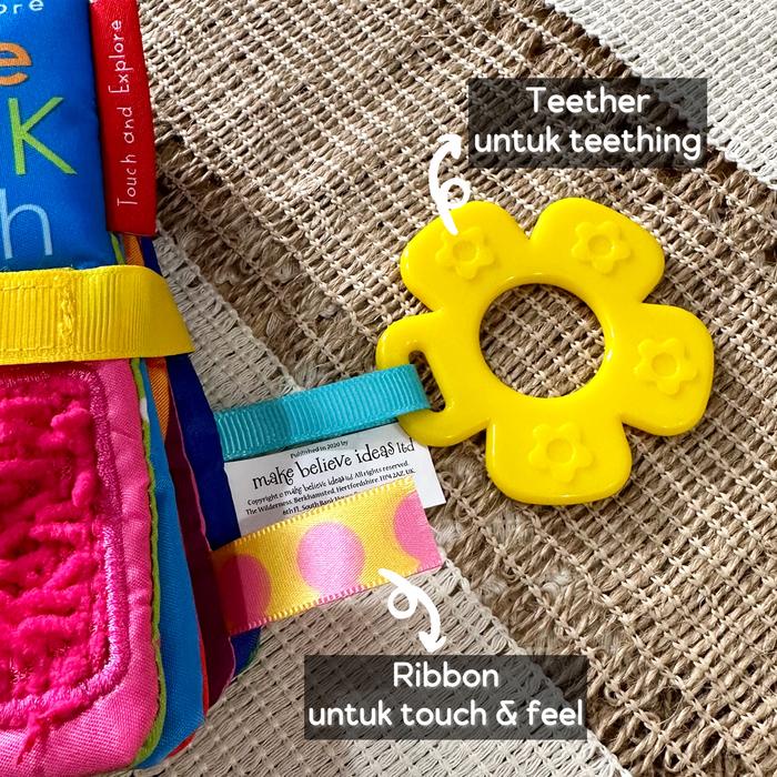 

Promo [Make Believe] Shake Look Touch Cloth Book (Buku Kain) With Rattle, Teether, Mirror,