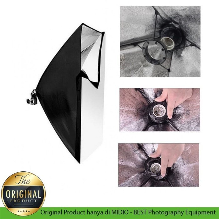 (GoodSeller) Paket Softbox Midio E1 Softbox 60x90 + Stand 2M Lampu Vlog Youtuber