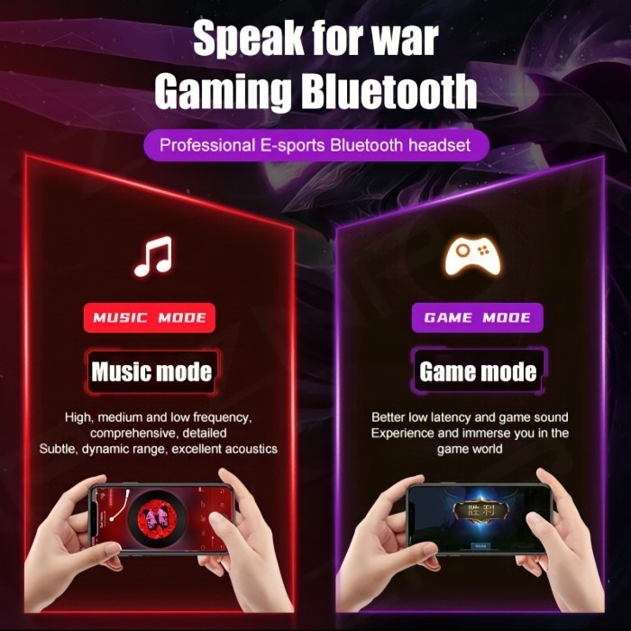 (GoodSeller) T33 Wireless Gaming Headset Bluetooth 5.1 Earphone TWS Bass Stereo