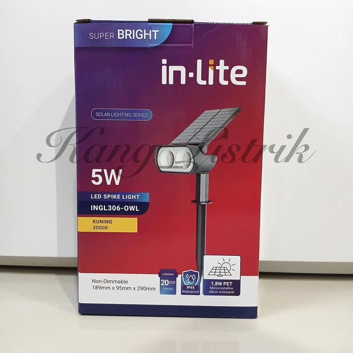 IN LITE LAMPU TAMAN SOLAR LED SPIKE LIGHT 5W INLITE / LAMPU SOROT SOLAR TAMAN DITANCAP INLITE