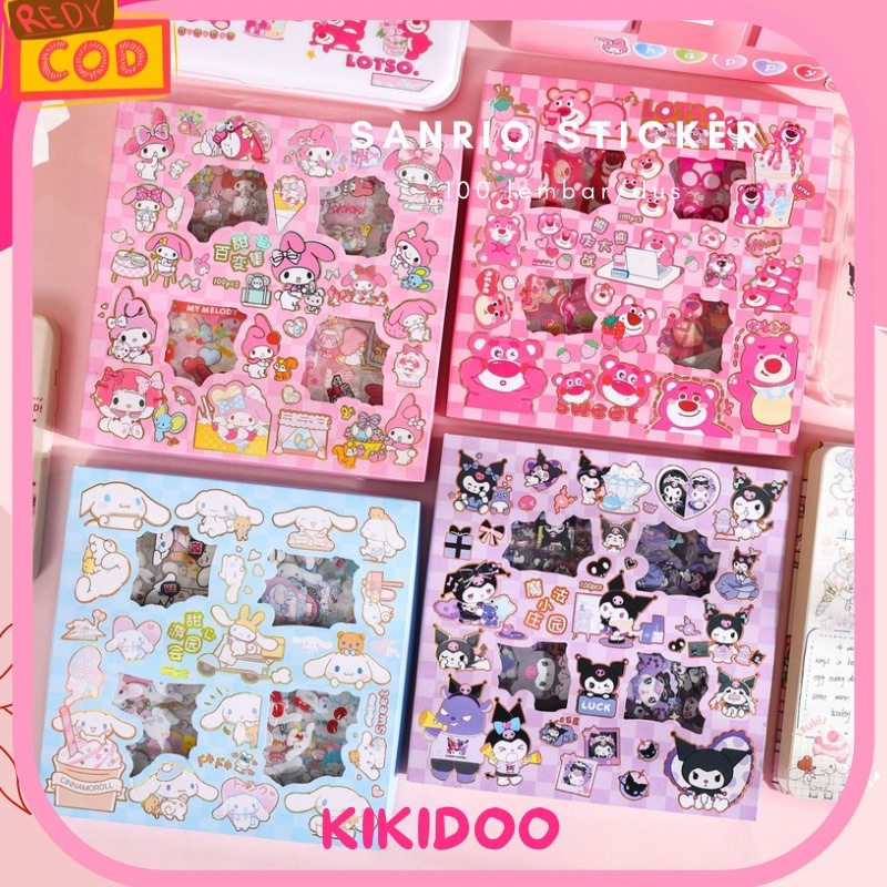 

NEW SANRIO ASTHETIC STICKER 1 BOX STICKER DIARY TUMBLER AESTHETIC BOX SET 100PCS RT16 GOOD PRODUK