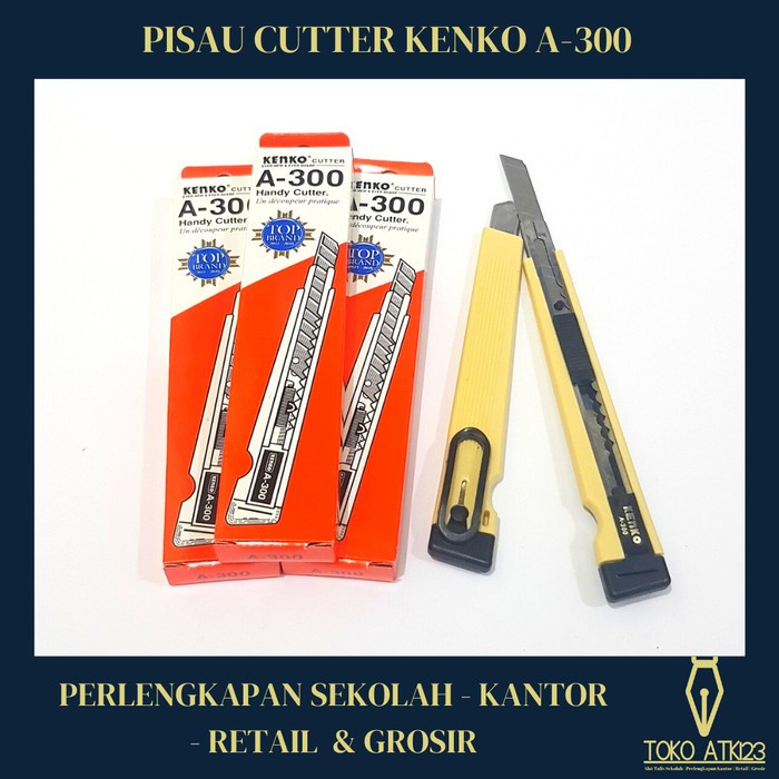 

(BestSeller) Cutter / Pemotong Kertas / Pisau Cutter Merk Kenko A-300