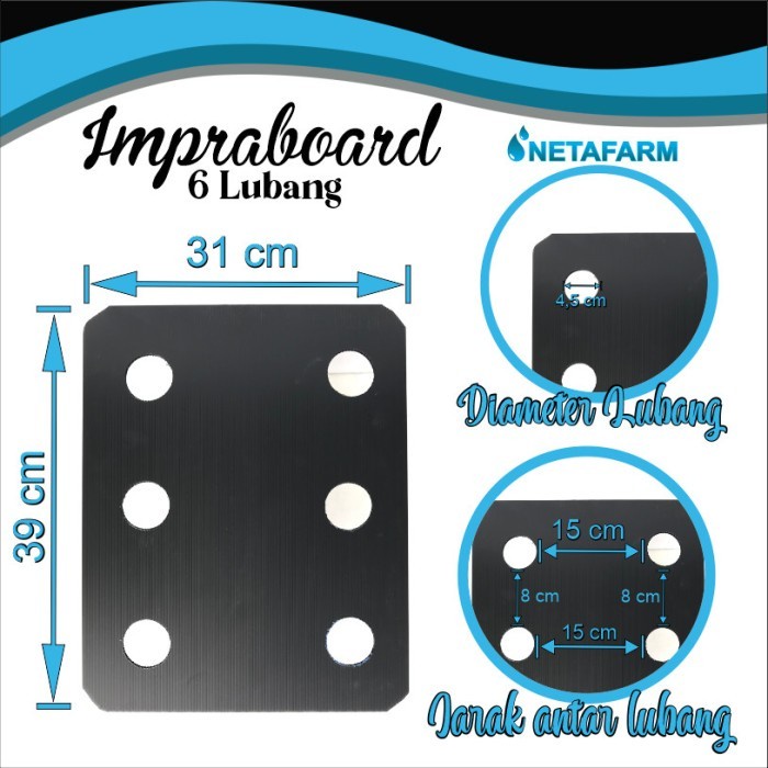 

(BestSeller) Impraboard Tutup Bak Baki Hidroponik 6 Lubang Sistem Wick