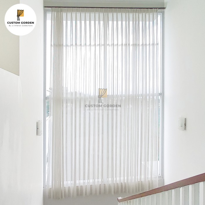 Vitrase Polos Minimalis Pelapis Gorden Voile Kain Putih transparan -CG