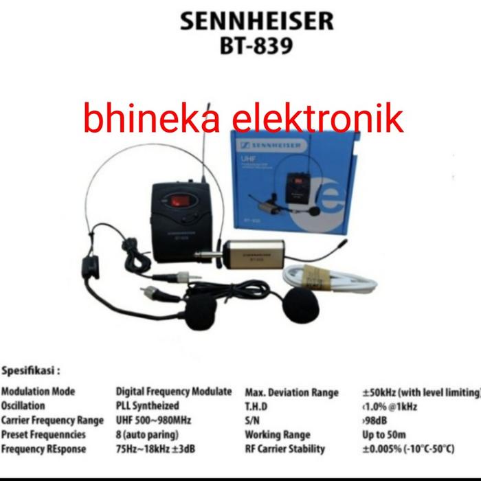 mic wireless sennheiser BT839 / BT 839 /BT-839 mic clip on headset