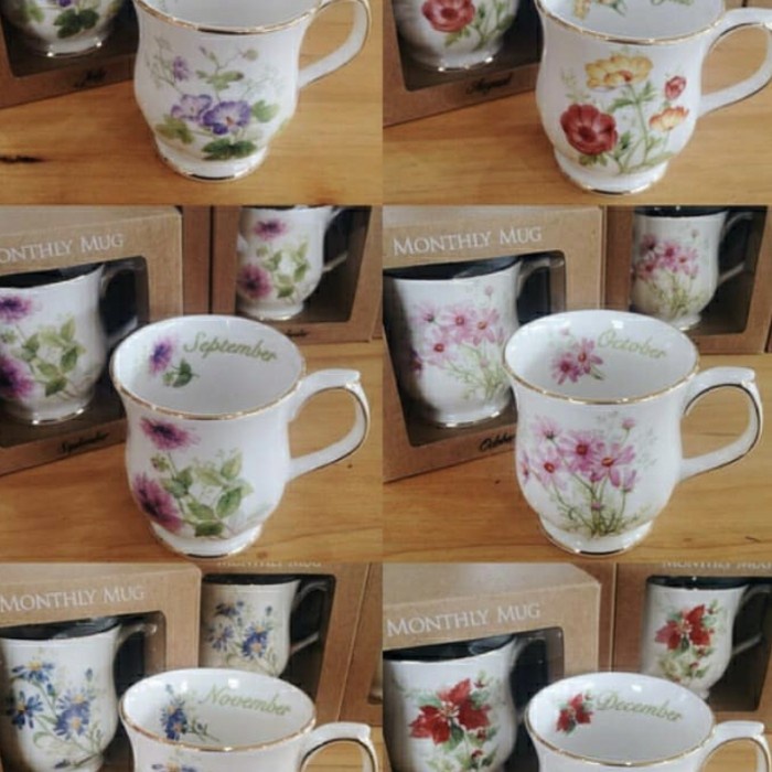 Menarik Saint James Monthly Ceramic Mug Cangkir Gelas Bulan Birthday St James