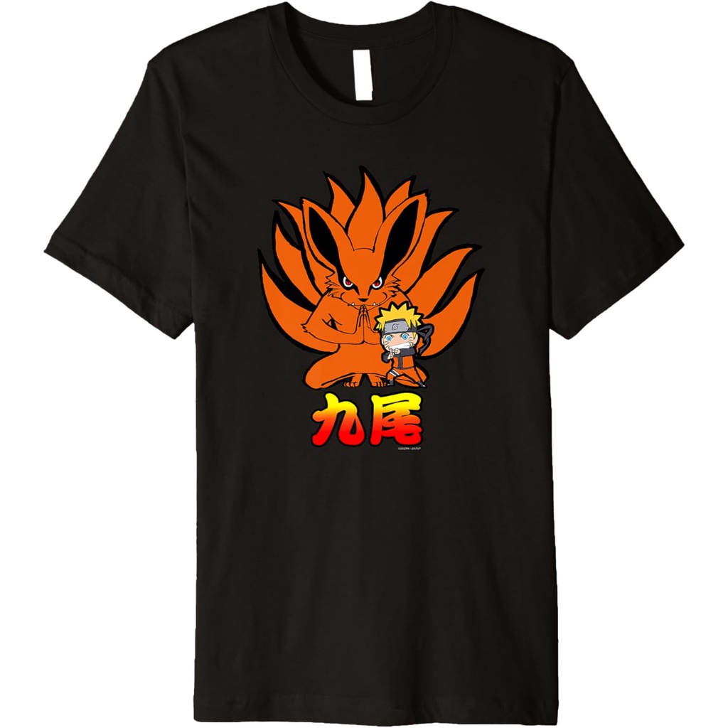 Naruto Shippuden Naruto Kurama Sembilan Ekor Chibi Kaos Premium