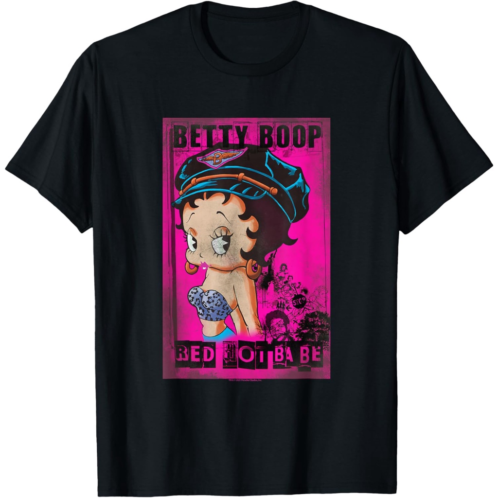 Kaos Betty Boop Biker Merah Panas