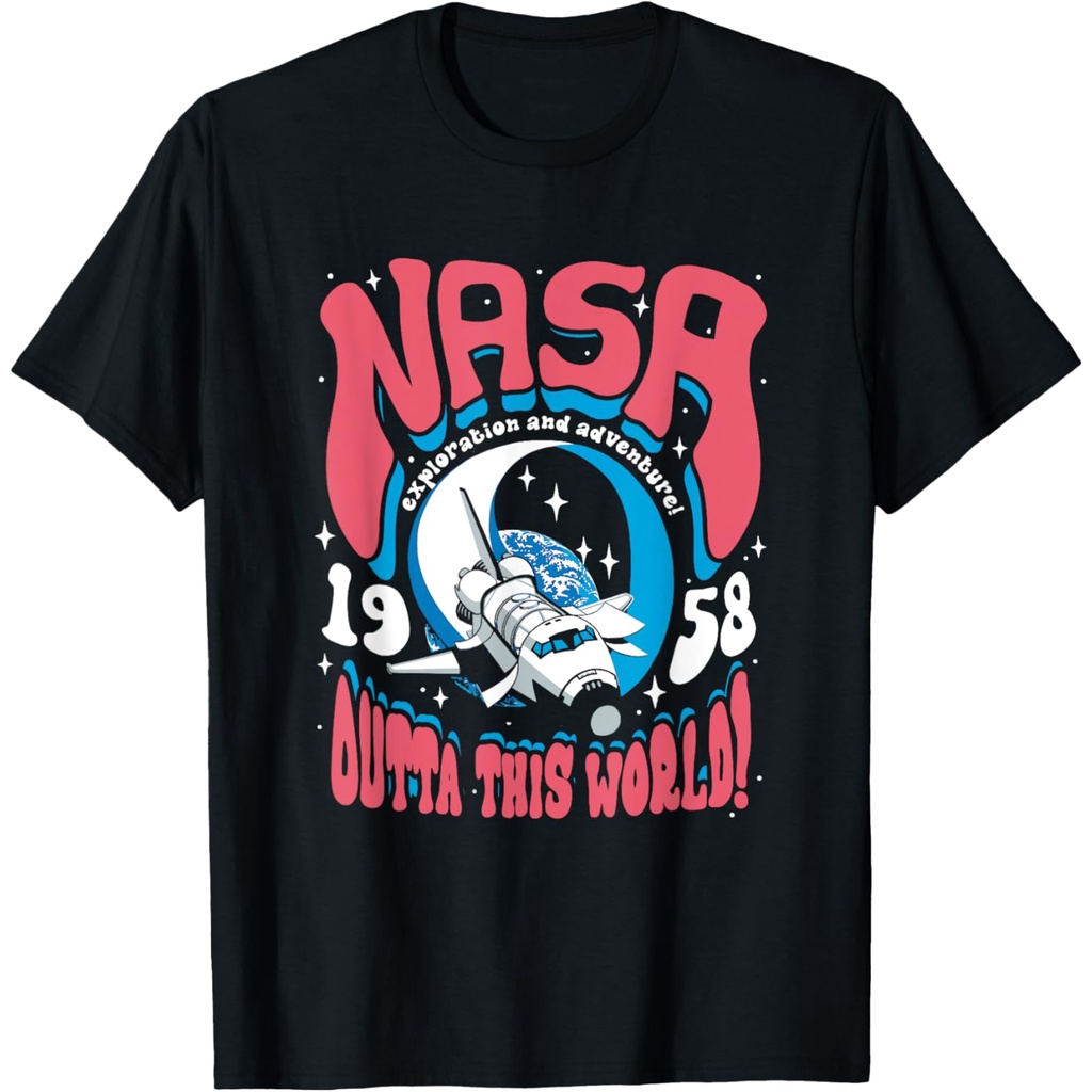 Kaos Poster Pesawat Ulang Alik Psikedelik NASA