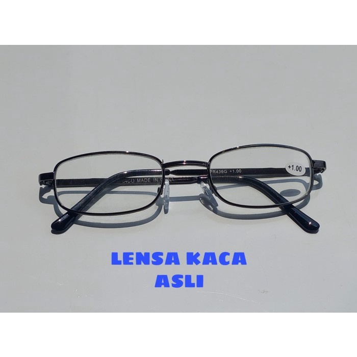 (BestSeller) Kacamata Baca Plus Lensa [ASLI KACA] Frame TITANIUM Pria Dan Wanita