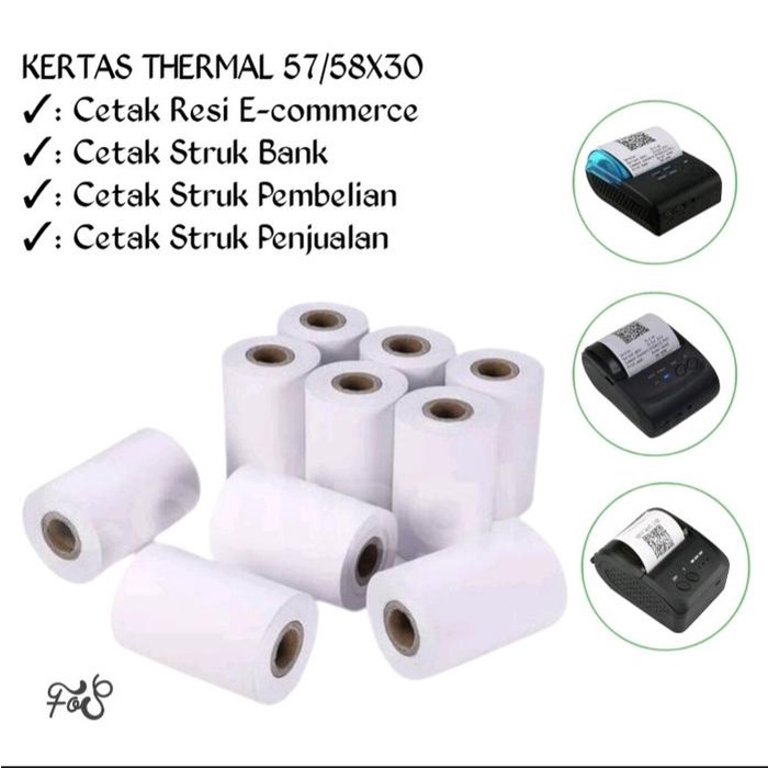

Produk Viral Kertas Struk Printer Murah Ukuran 58/57X30Mm Full Paket 100 Roll/Pcs ( 1 Dust ) Hitam