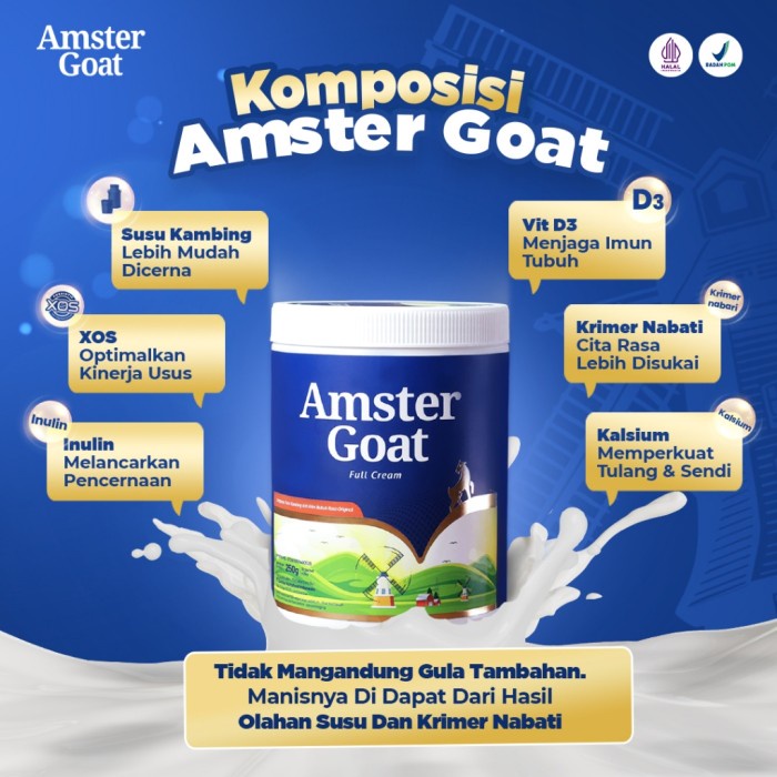 

(BestSeller) AMSTER GOAT - Susu Kambing Amstergoat Solusi Mengatasi Diare 250gr