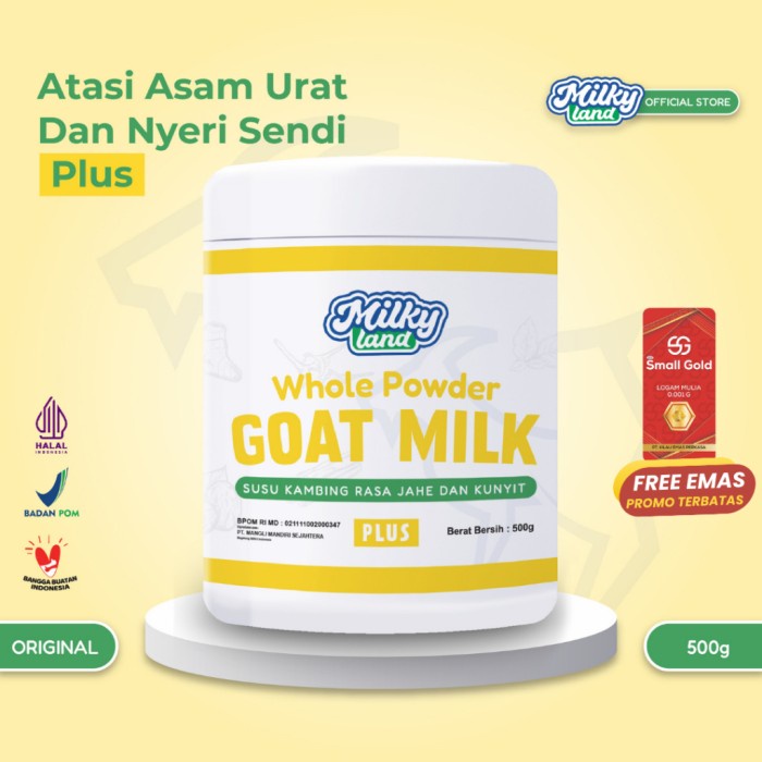 

(BestSeller) Susu Kambing Etawa Solusi Asam Urat dan Nyeri Sendi BPOM 500gr - Milkyland