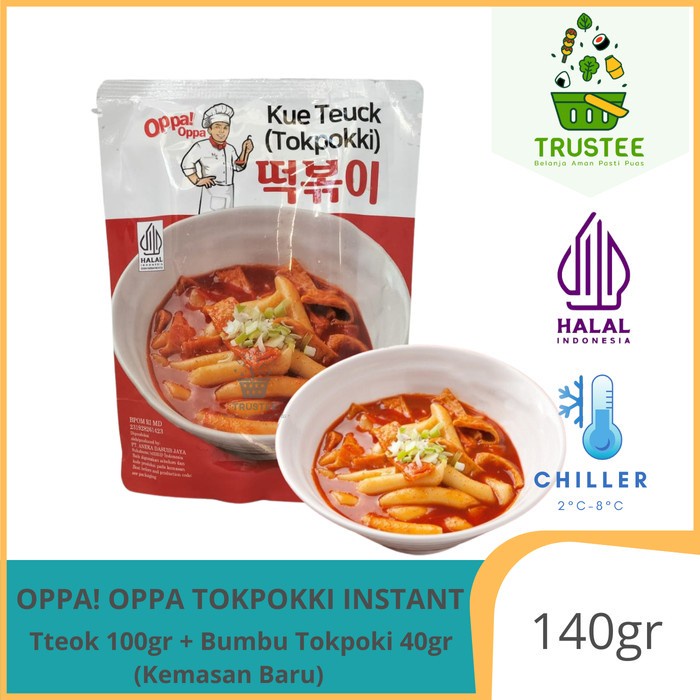 

(BestSeller) Oppa Tokpokki Tteokbokki tokpoki topoki 100gr + saus 40g Instant Halal