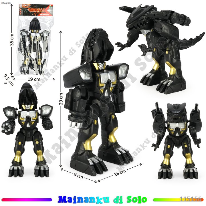 [Mainanku] Mainan Robot Deform Godzilla 1pcs Random