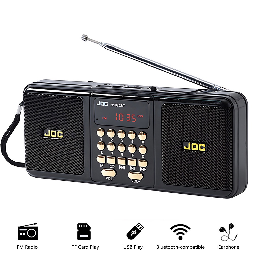 Portable Stereo Fm Radio Wireless Speakers Usb Tf Card Player Rechargeable Bluetooth-Compatible