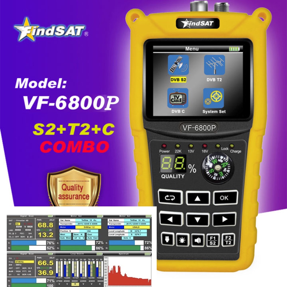 Findsat Vf-6800P Vf 6800P Dvb-S2 Dvb-C Dvb-T2 Combo Satellite Finder Meter Gtmedia V8 Finder Max Vs