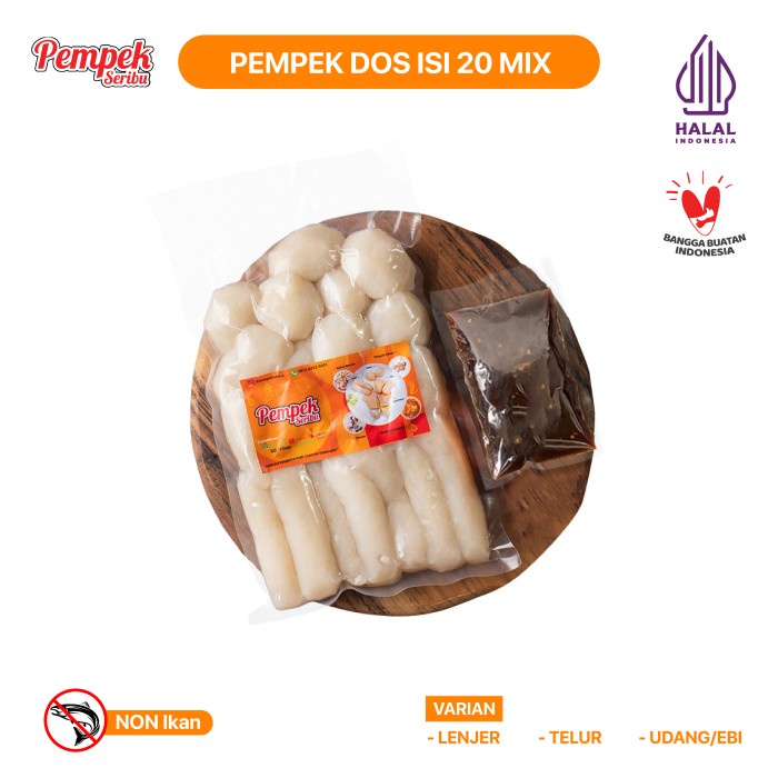 

Pempek Palembang - Pempek Seribu Dos isi 20 mix