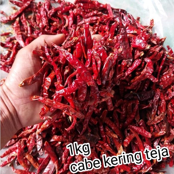 

promo !! ((STANDAR))cabe rawit kering teja japlak kualitas super asli pedas Alami 1kg