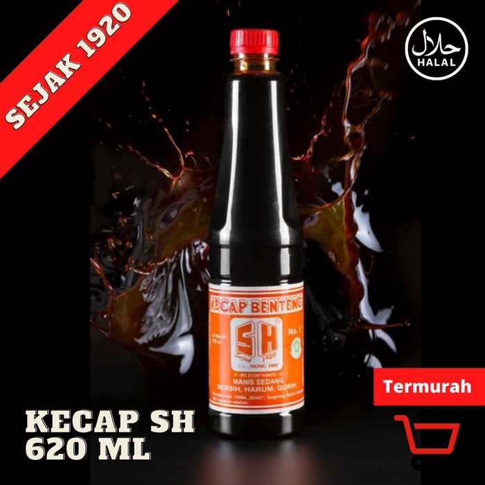 

Kecap Manis Benteng SH Halal + BPOM Botol Plastik ukuran 620 ML ASLI