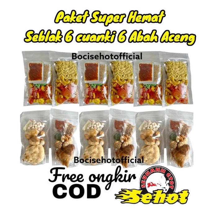 

Paket Super Hemat 12 bungkus ( seblak 6, cuanki 6 ) Abah Aceng Instan Makanan Pedas