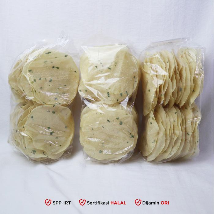 

[ PAKET 3 BUNGKUS ] Opak Singkong Mentah Gurih Enak Best Seller ( Isi 150 Keping ) Siap Goreng