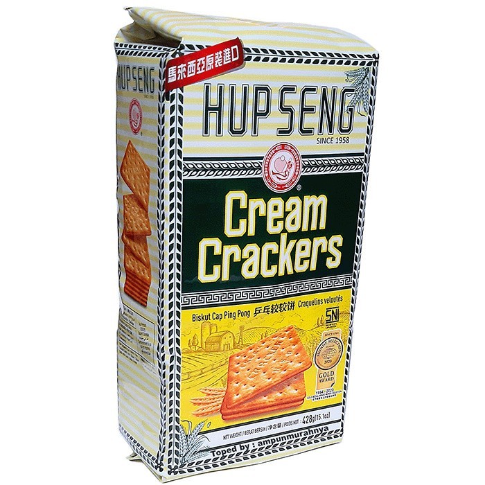 

Hup Seng Biskuit Cream Crackers 428 Gram /biskuit asin