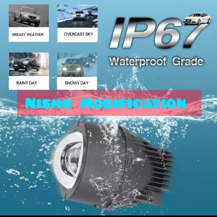 Best seller FOGLAMP PROJECTOR AES BILED 3 WARNA FOGLAMP LASER LED XPANDER 3INC Terlaris