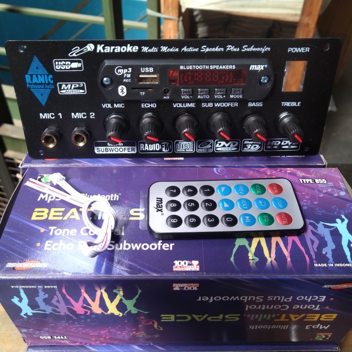 PREMIUM kit tone control stereo mic echo subwoofer karaoke mp3 bluetooth